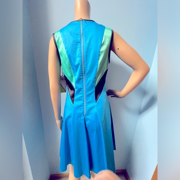 Prabal Gurung for target turquoise teal geometric dress size 6 - Picture 4 of 8